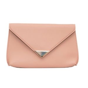 Light Pink Clutch with gold triangle accent